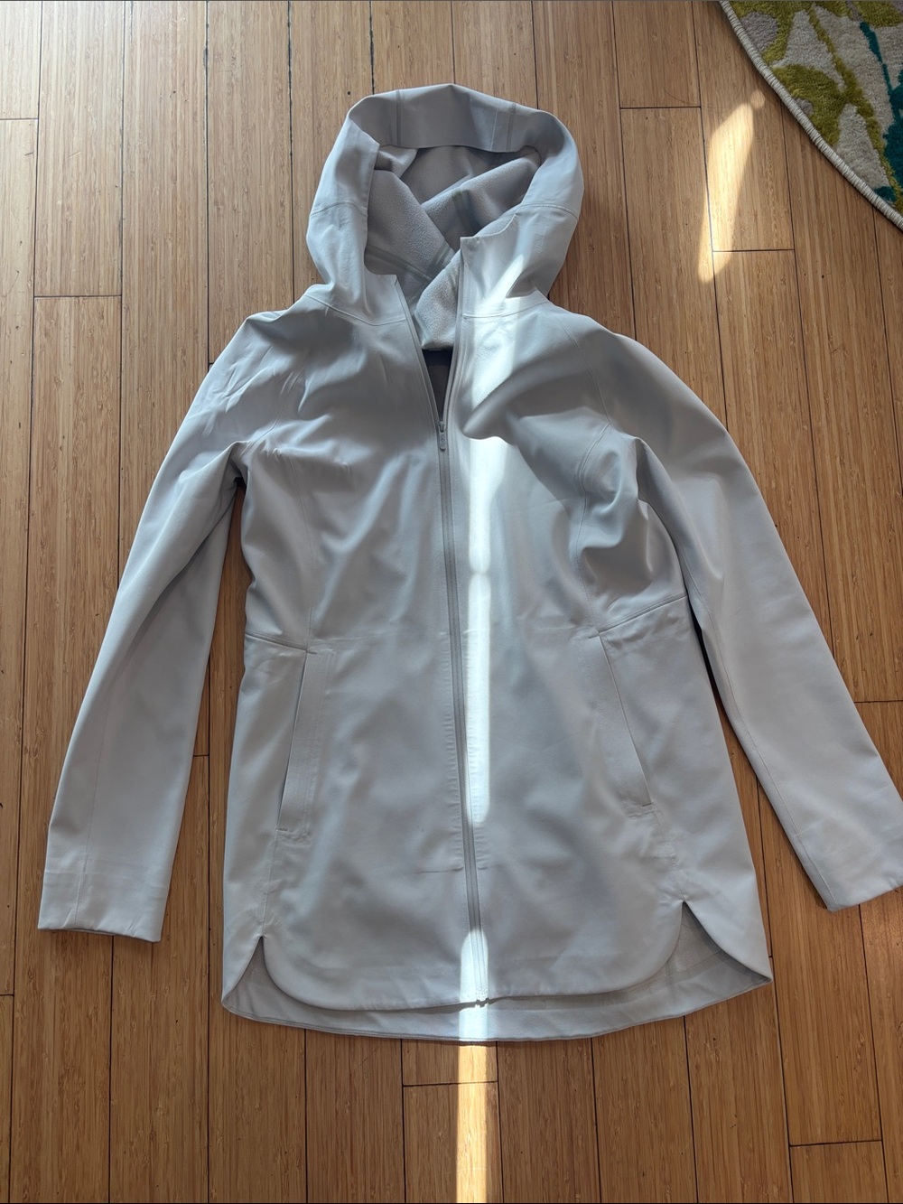 lululemon athletica Light Grey Hooded Utility Rain Jacket